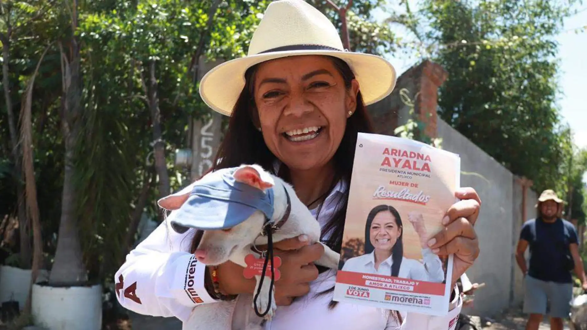 La candidata a la presidencia municipal de Atlixco por la coalición 'Seguiremos Haciendo Historia', Ariadna Ayala Camarillo